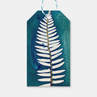 Étiquettes Cadeau turquoise Fern Cyanotype