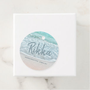 Étiquettes Cadeau Turquoise Ocean Sandy Beach Bijoux artisanaux