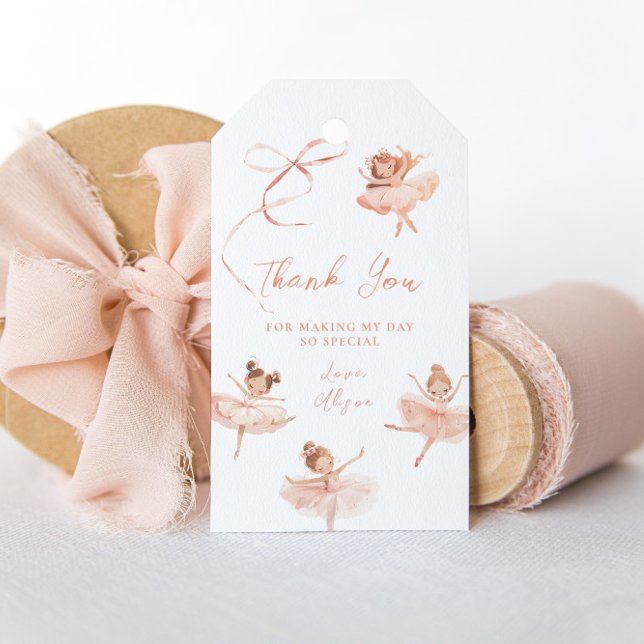 Étiquettes-cadeau Tutu Mignon Anniversaire de Ballerine  (Créateur téléchargé)