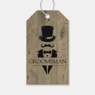 Étiquettes-cadeau Tuxedo Mustache Groomsmen Tags cadeaux