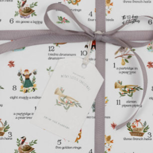 Étiquettes-cadeau Tuyauterie 12 Jour de Noël