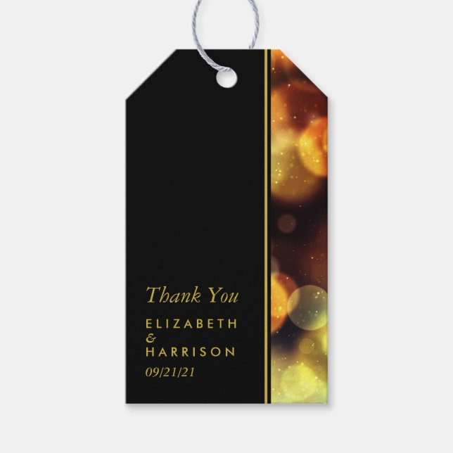 Étiquettes-cadeau Twilight Bokeh illumine le mariage préféré (Devant)