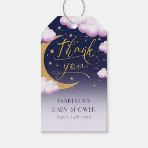 Étiquettes-cadeau Twinkle Little Star Girl Baby shower Merci