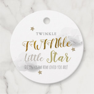 Étiquettes Cadeau Twinkle Star Twin Baby shower Merci Favoriser Tags