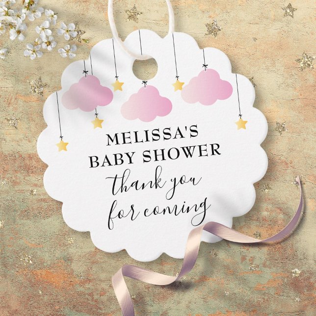 Étiquettes Cadeau Twinkle Twinkle rose fille Merci Baby shower (Twinkle Twinkle Pink Girl Baby Shower Thank You Favor Tags)