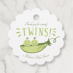 Étiquettes Cadeau Twins Baby shower Deux pois dans un Pod Favoriser