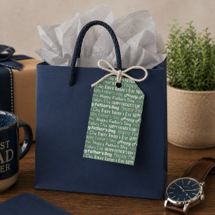 Étiquettes-cadeau Typographie blanche vert sauge moderne pour la fêt