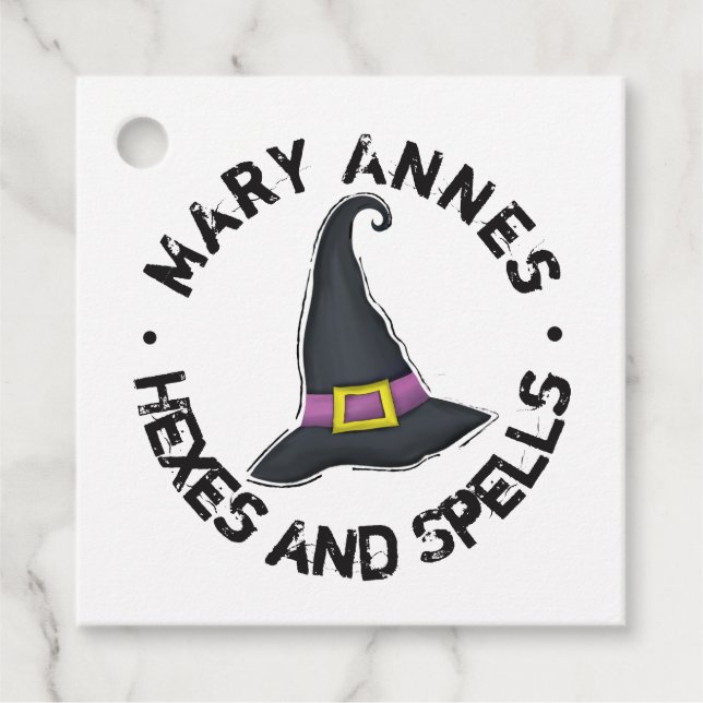 Étiquettes Cadeau Typographie Casquette Halloween mignonne Whimsical (Devant)