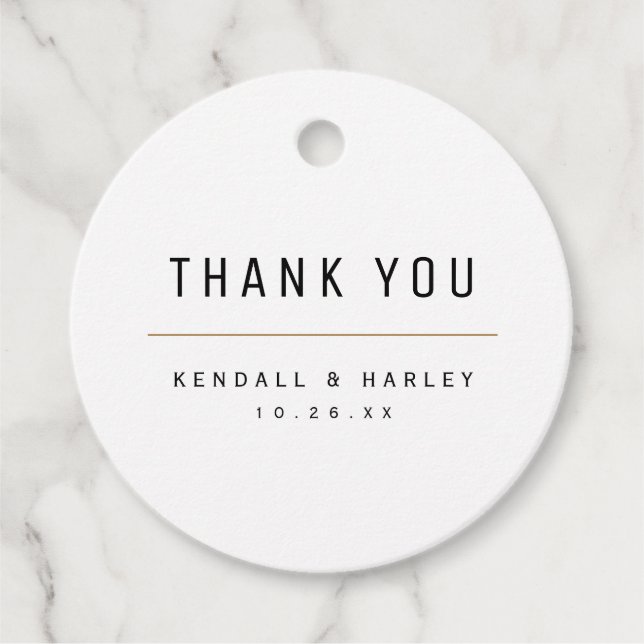 Étiquettes Cadeau Typographie chic moderne Mariage simple (Devant)