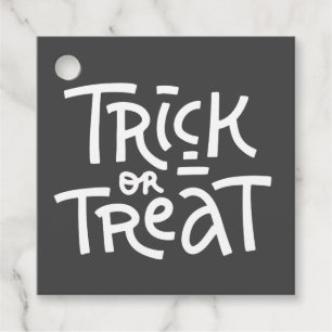 Étiquettes Cadeau Typographie Cute Moderne Tri Ou Traiter Halloween