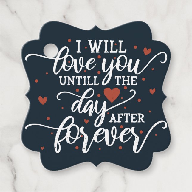 Étiquettes Cadeau Typographie de la Saint-Valentin (Devant)