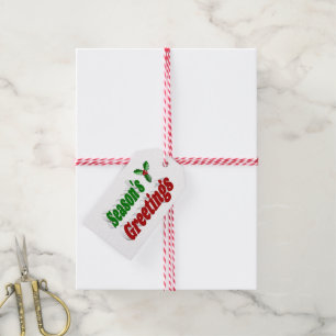 Étiquettes-cadeau Typographie de Noël à Holly Joyeuses Fêtes