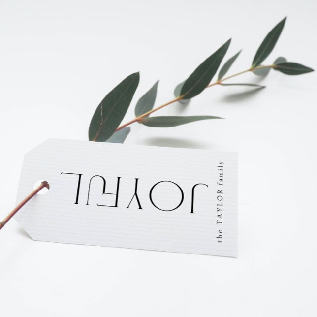 Étiquettes-cadeau Typographie Joyeuse moderne Noël (Add an extra dash of minimalist and personality with these Christmas gift tags!)