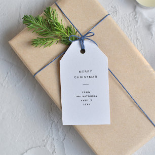 Étiquettes-cadeau Typographie moderne et minimaliste   Noël blanc