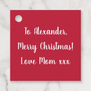 Étiquettes Cadeau Typographie rouge Joyeux Noël de Maman Cadeau