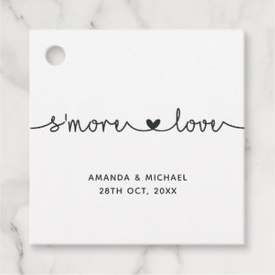 Étiquettes Cadeau Typographie simpliste noir et blanc S'more Amour