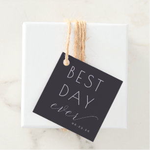 Étiquettes Cadeau Typographique Charbon Sophistiqué