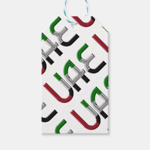 Étiquettes-cadeau UAE United Arab Emirat Flag Colors Typografy