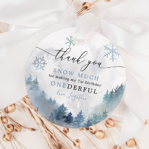 Étiquettes Cadeau UN 1er anniversaire Blue Winter Wonderland