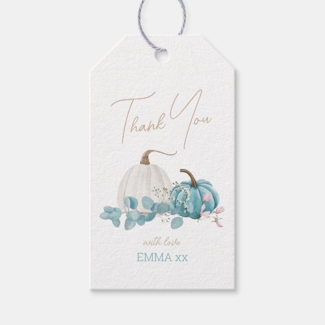 Étiquettes-cadeau Un Baby shower Automne Un Peu Citrouille (Devant)