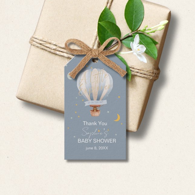 Étiquettes-cadeau Un ballon à air chaud de Petit Explorateur (Créateur téléchargé)