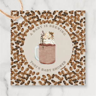 Étiquettes Cadeau Un Bébé Brasse Du Café Glacé Baby shower Favoriser