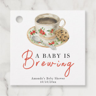 Étiquettes Cadeau Un Bébé Brûle Un Baby shower De Coupe Du Café