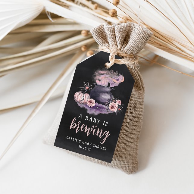 Étiquettes-cadeau Un Bébé est en train de brasser | Baby shower d'Ha (Créateur téléchargé)