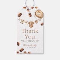 Un bébé prépare un café haricot Merci baby shower