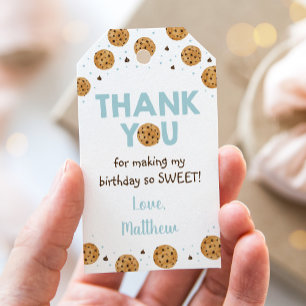 Étiquettes-cadeau Un biscuit doux premier Merci d'anniversaire