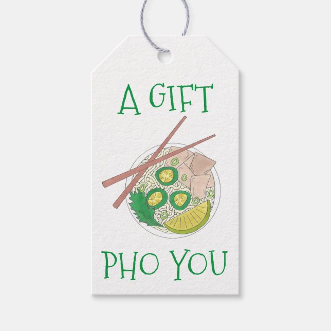 Étiquettes-cadeau Un Cadeau Pho (Pour) Vous Soupe Viêt-namienne aux  (Devant)