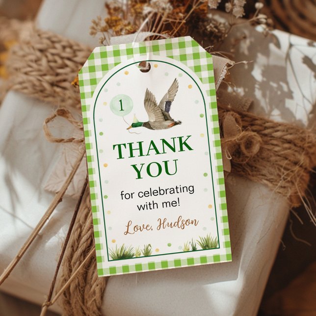 Étiquettes-cadeau Un chanceux Merci d'anniversaire pour canard de Ma (Créateur téléchargé)