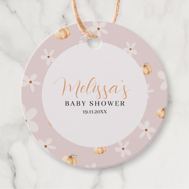 Étiquettes Cadeau Un Citrouille d'automne un peu Citrouille et un Ba (Devant)