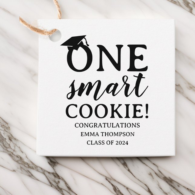 Étiquettes Cadeau Un Cookie Intelligent Classe De 2024 Graduation (Créateur téléchargé)