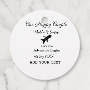 Étiquettes Cadeau Un couple heureux, l'aventure de mariage commence