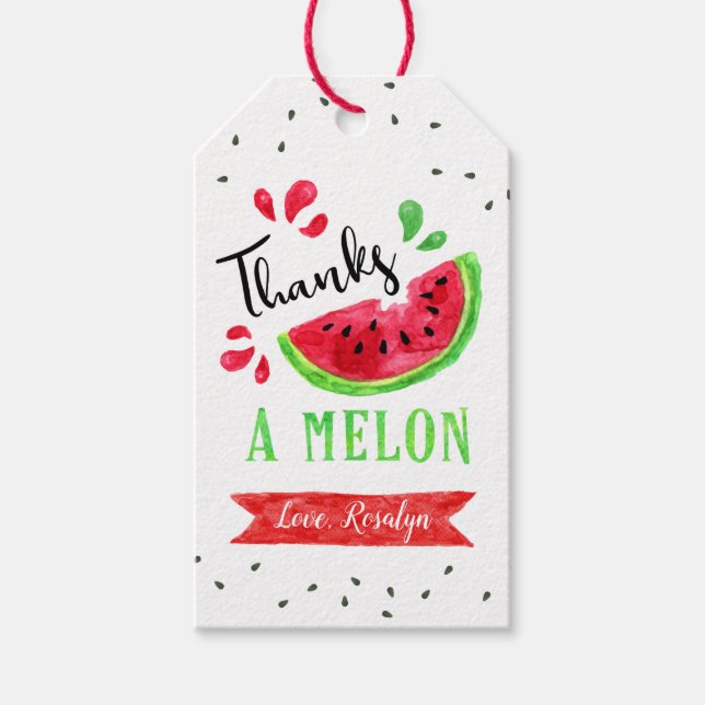 Étiquettes-cadeau Un Dans Un Melon Premier Anniversaire Merci (Devant)