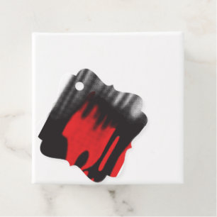 Étiquettes Cadeau Un design graphique rouge avec un habillage géomét