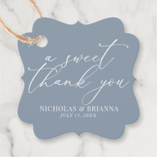 Étiquettes Cadeau Un doux Merci Dusty Blue Classic Mariage