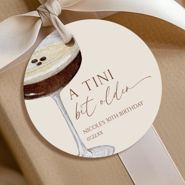 Étiquettes Cadeau Un Expresso Martini Un Peu Plus Vieux Enterrement  (Créateur téléchargé)