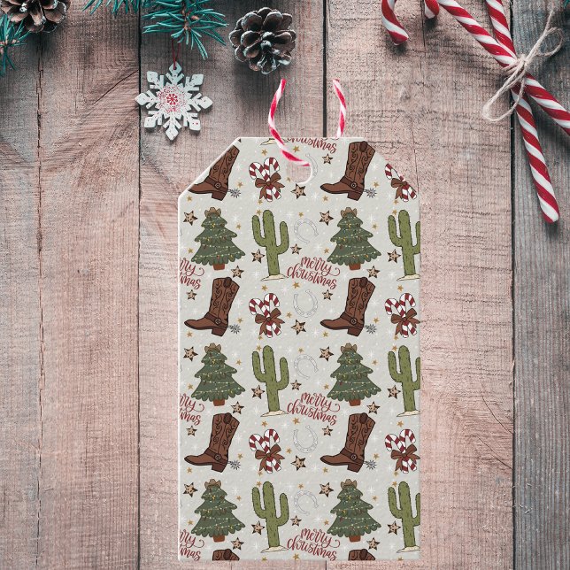 Étiquettes-cadeau Un joyeux Noël de cowboy (Créateur téléchargé)