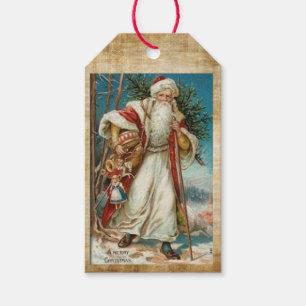 Étiquettes-cadeau Un joyeux Noël Vintage Père Noël