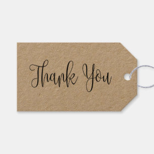 Étiquettes-cadeau Un kraft simple merci. Balise cadeau mariage rusti