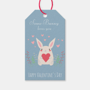 Étiquettes-cadeau Un lapin t'aime mignonne Valentine's