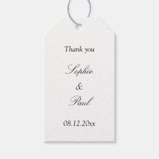 Étiquettes-cadeau Un mariage minimaliste élégant favorise le Merci
