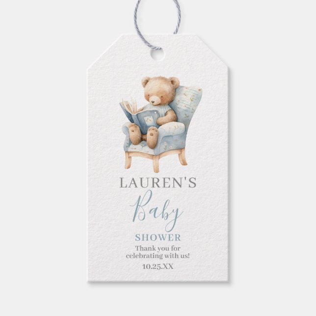 Étiquettes-cadeau Un nouveau chapitre commence Baby shower Boy étiqu (Devant)