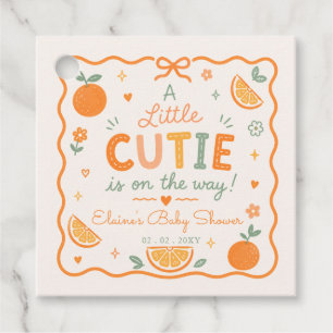 Étiquettes Cadeau Un petit amour est en route Fête de bébé orange 