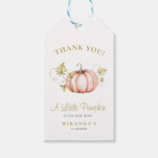 Étiquettes-cadeau Un petit Baby shower Citrouille merci