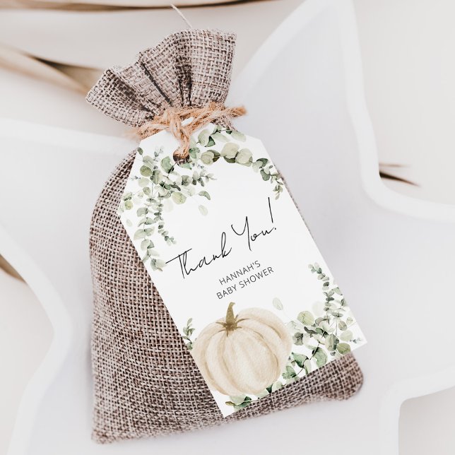 Étiquettes-cadeau Un Petit Baby shower Citrouille Privilégie Le Merc (Créateur téléchargé)