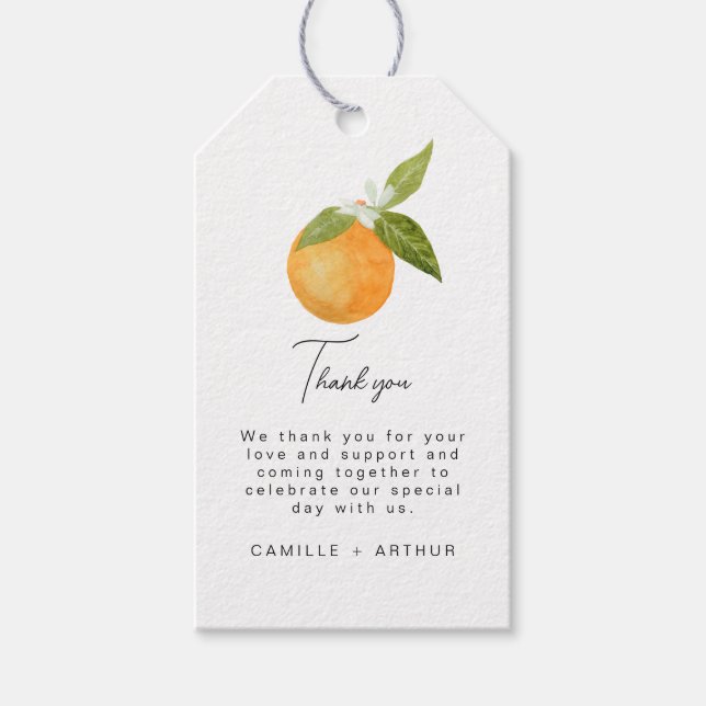 Étiquettes-cadeau Un petit Baby shower Cutie Oranges (Devant)