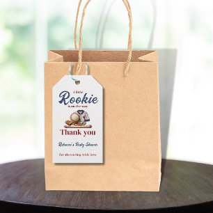 Étiquettes-cadeau Un petit Baby shower de baseball bleu Sport Rookie